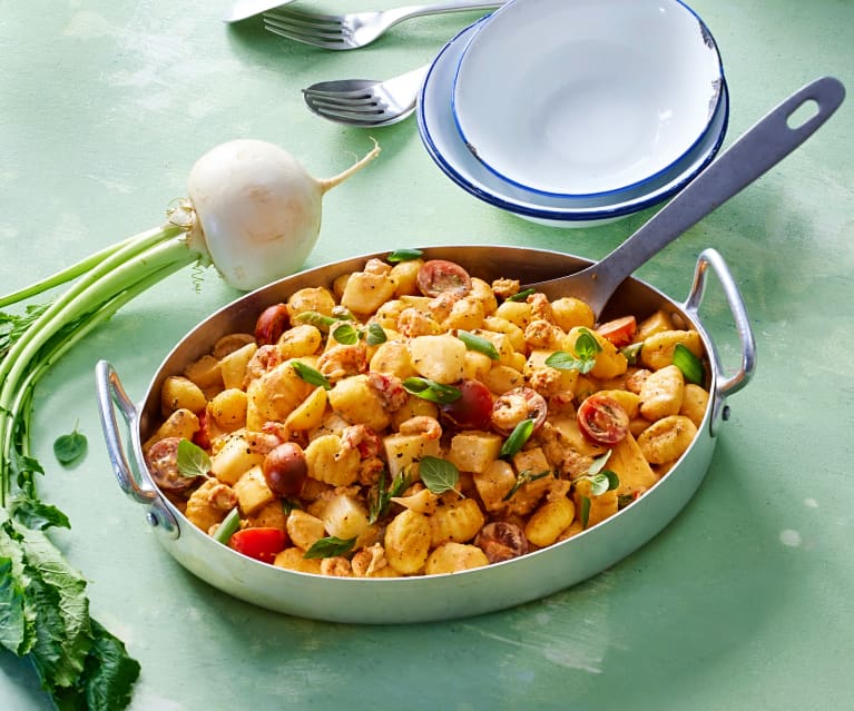 Mairübchen-Ragout mit Flusskrebsen und Gnocchi