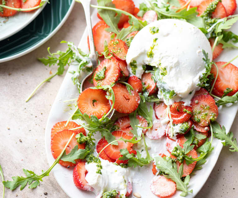 Strawberry and Burrata Salad with Basil Pesto (TM6) Strawberry and Burrata Salad with Basil Pesto (TM6)