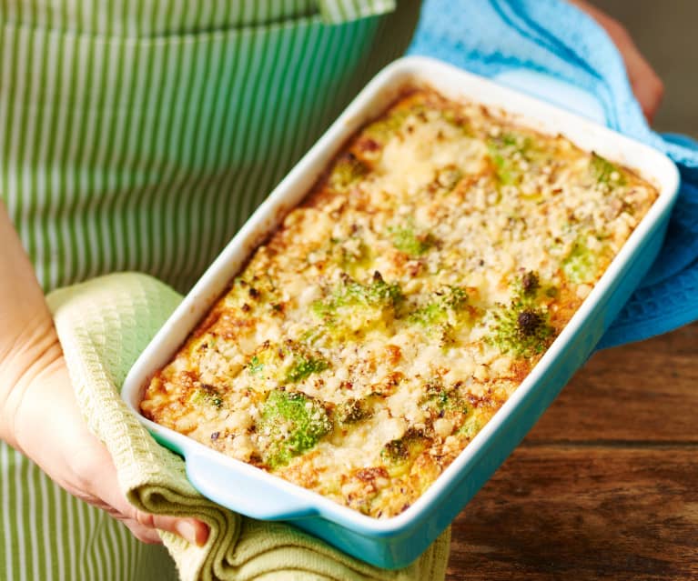 Gratin de romanesco, noisettes et pecorino