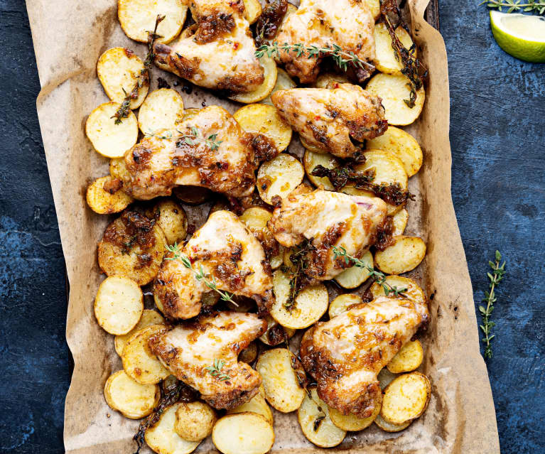 Sous-vide Citrus Chicken Wings with Potatoes