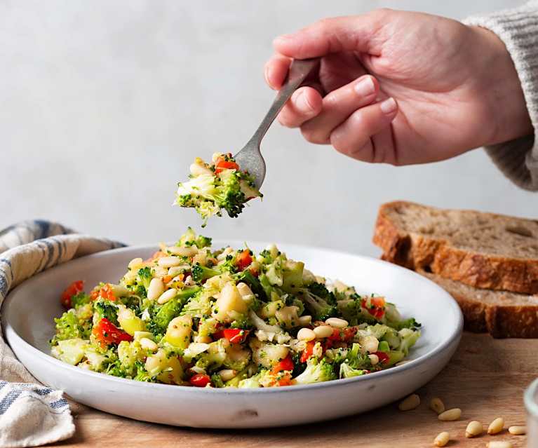 Demo recept Broccoli Salade met Rode Pepers en Pijnboompitten