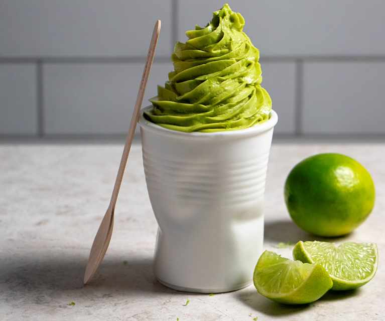 Avocado & lime soft serve ice-cream