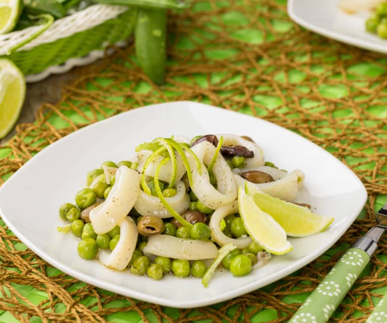 Insalata di totano e piselli al lime