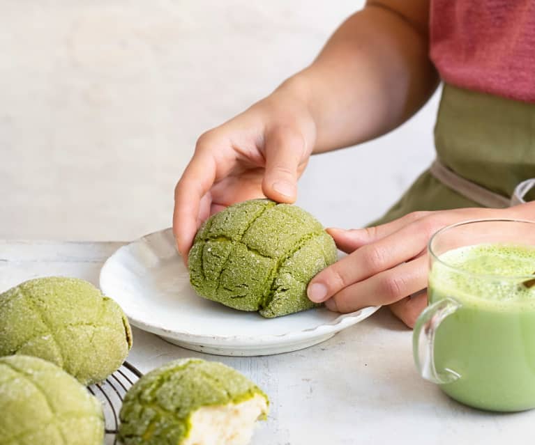 Melon pan au matcha