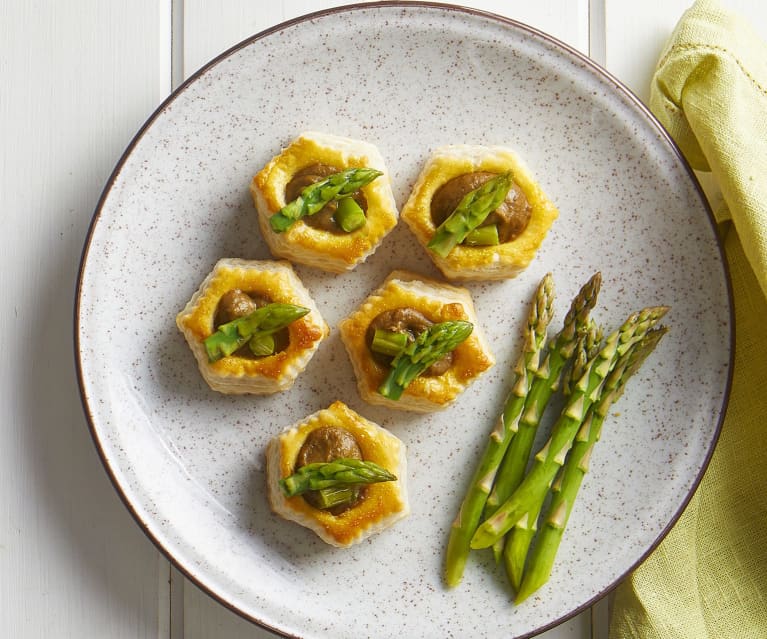 Vol-au-vent con crema di lenticchie e asparagi