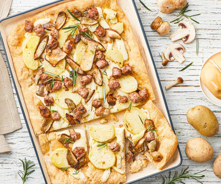 Pizza con patate, funghi porcini e salsiccia - Cookidoo® – la plataforma de recetas  oficial de Thermomix®