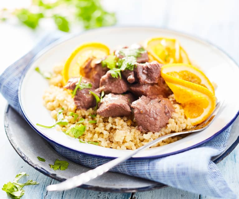 Afelia mit Bulgur (zypriotisches Schweinegulasch) - Cookidoo\u00ae \u2013 das