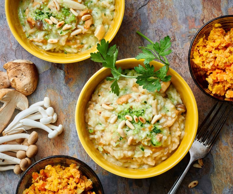 Risotto aux champignons accompagnés d'une salade de courge 