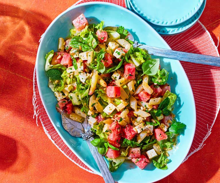 Wassermelonen-Spargel-Salat mit Feta