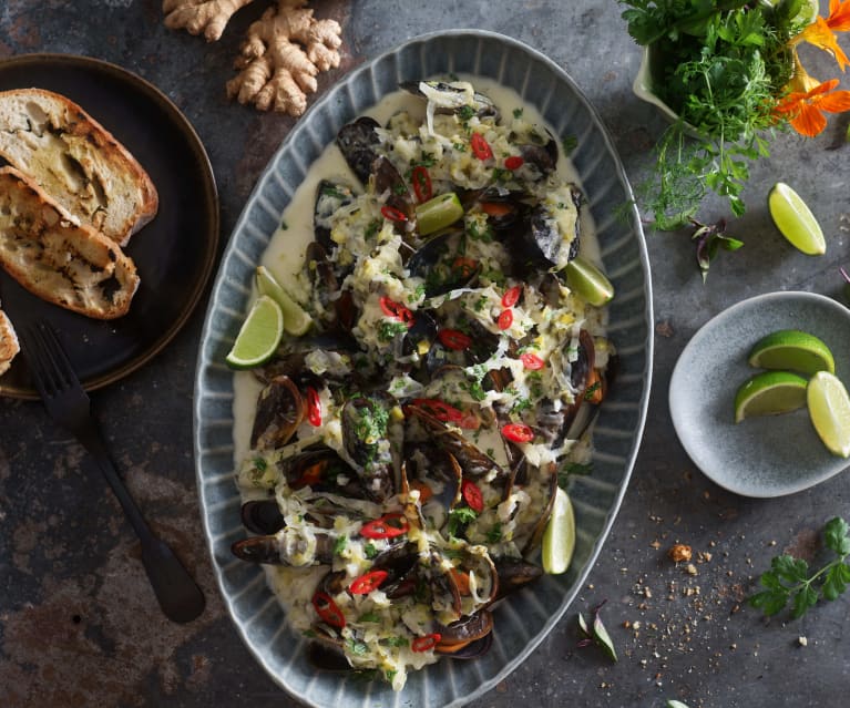 Mussels with Leek and Coconut Sauce (TM5)