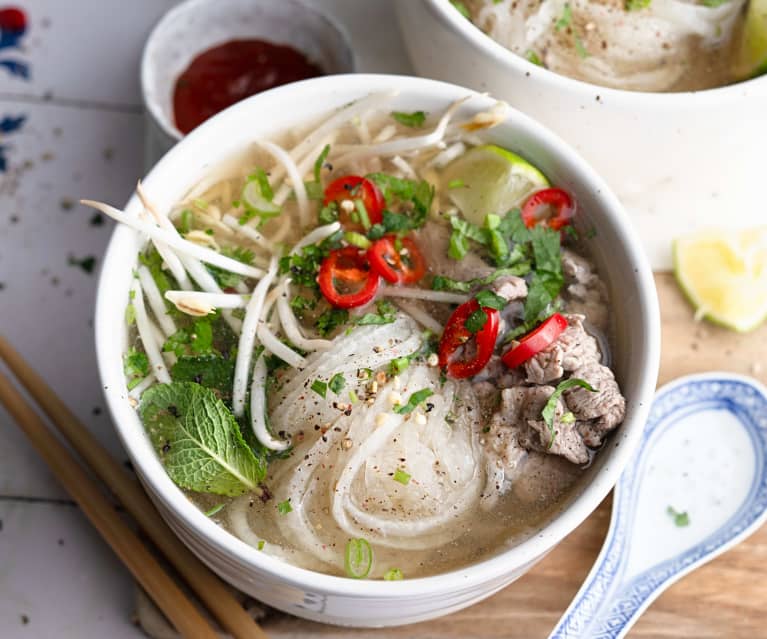 Express Pho Soup with Spiralized Daikon