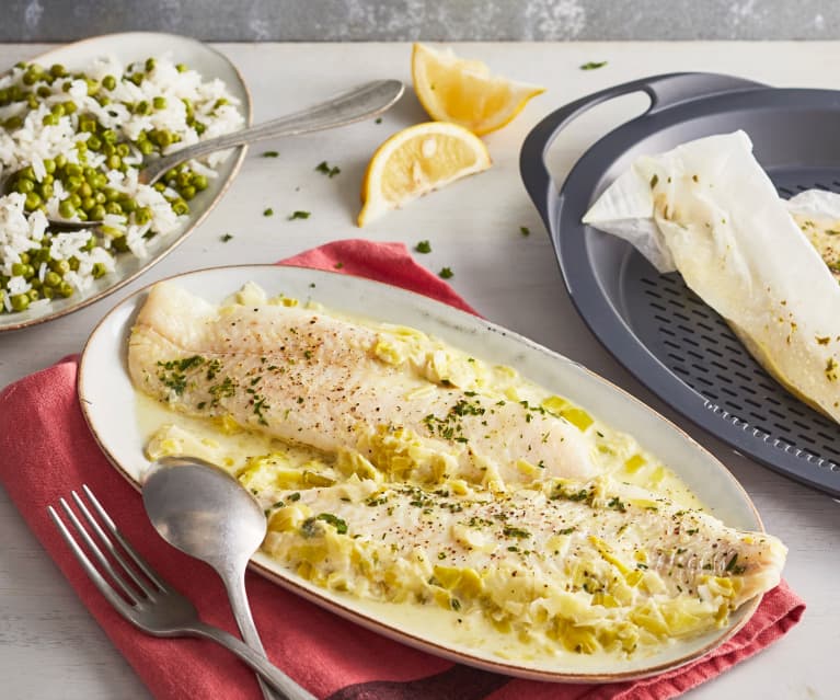 Papillote d'églefin au citron et petits légumes