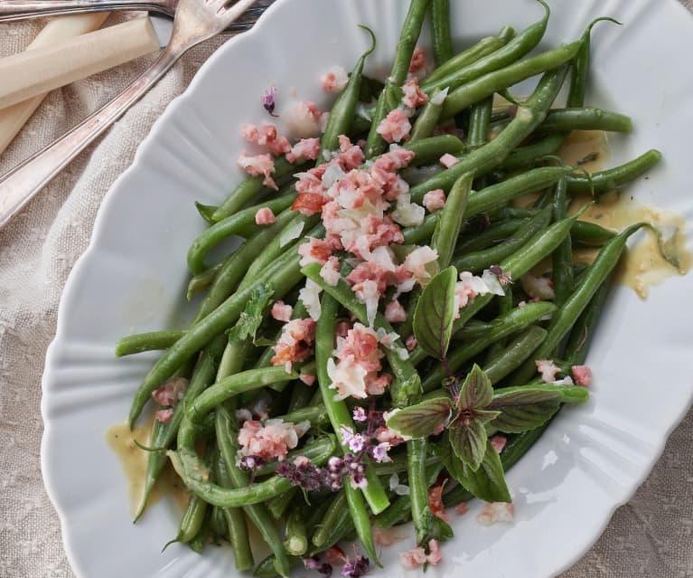 Salade de haricots verts aux lardons