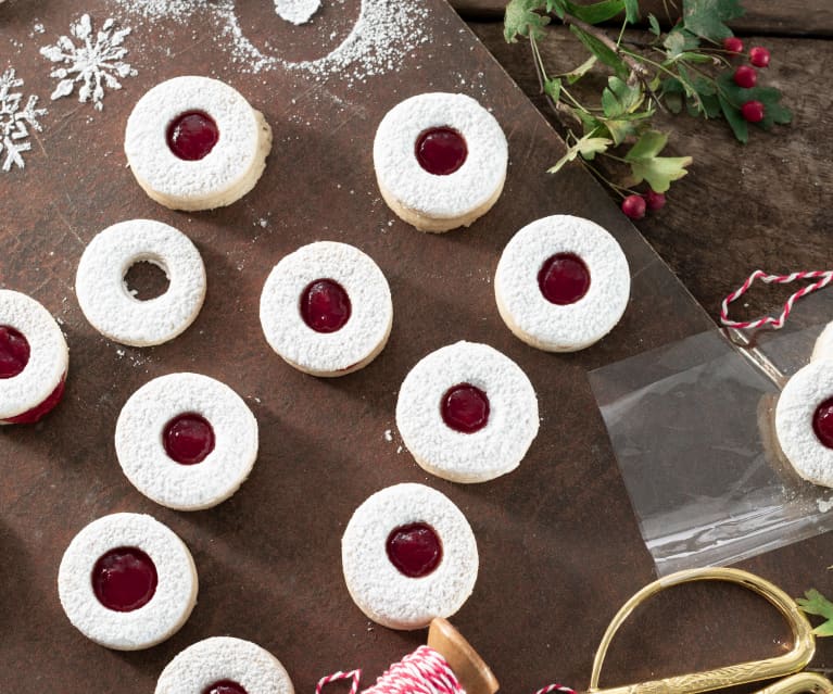 Linzer de almendras y mermelada