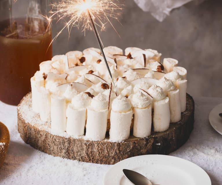 Tarta de merengue y coco