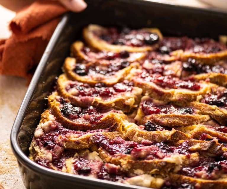 Bread Pudding with Red Berries