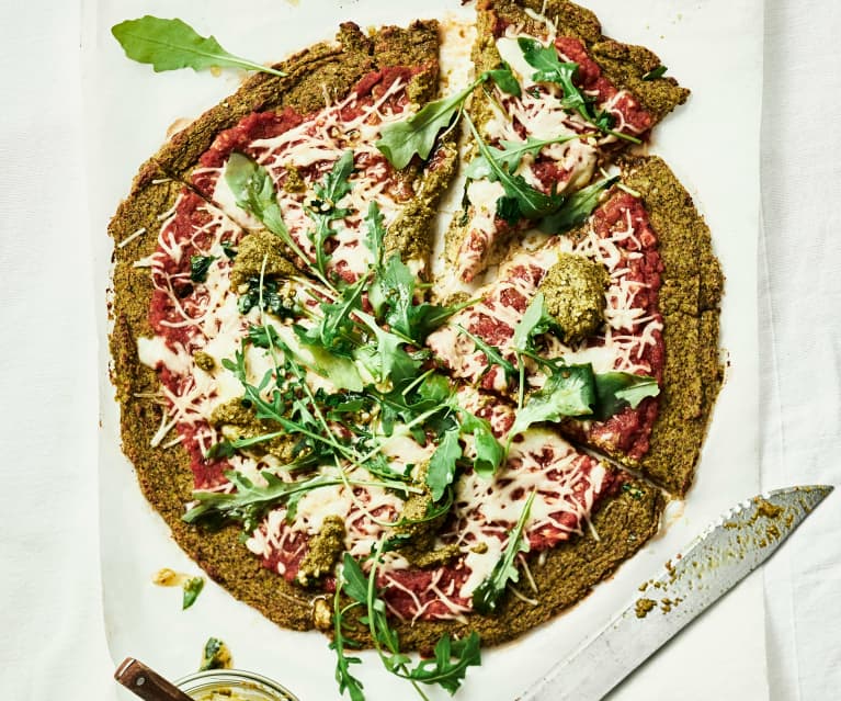 Pizza sans gluten à base de courgette