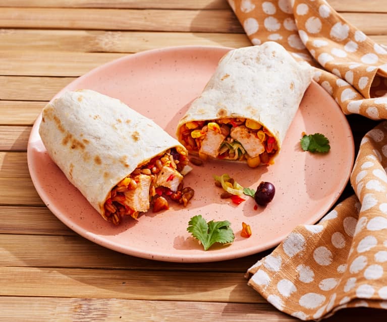 Burritos mit Dinkel-Hähnchen-Füllung