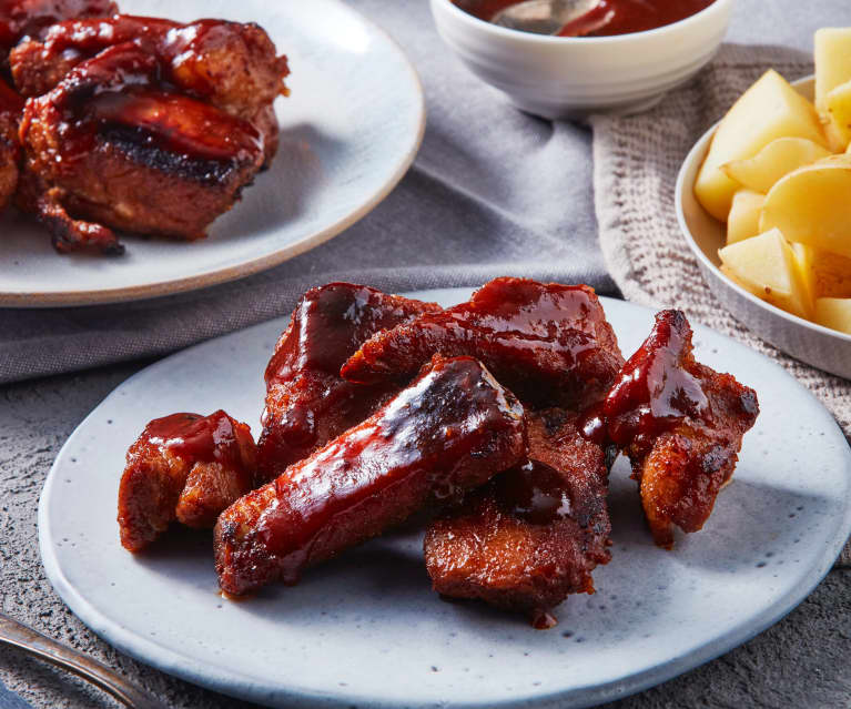 Costillas de cerdo a la BBQ en Cocción lenta TM6