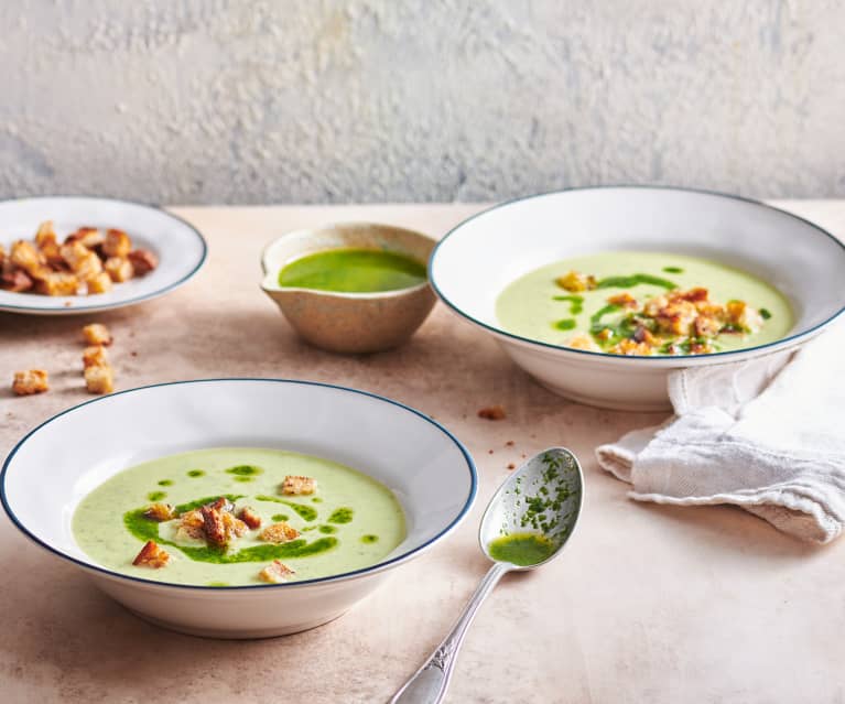 Velouté de courgettes au fromage frais