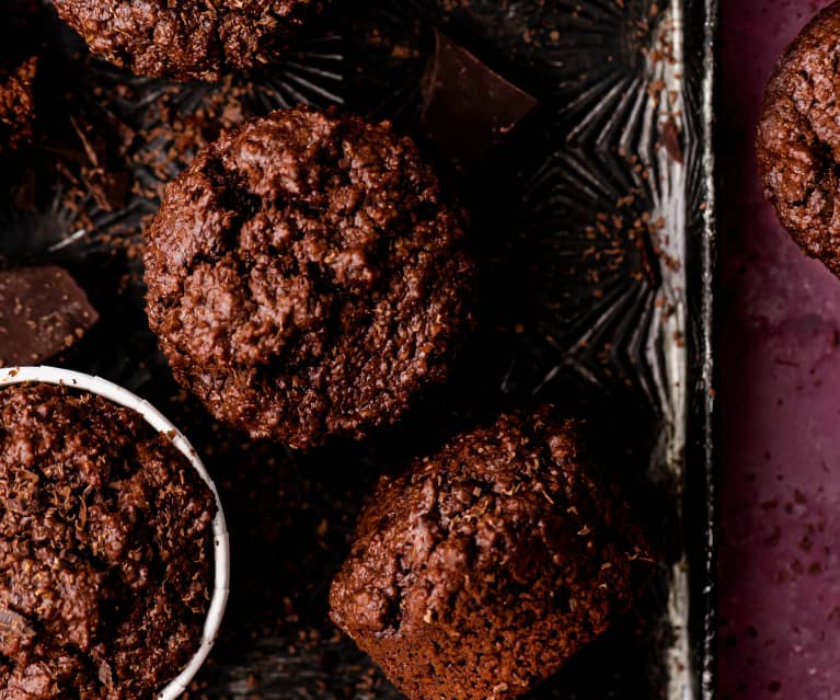 Muffins de pão com chocolate