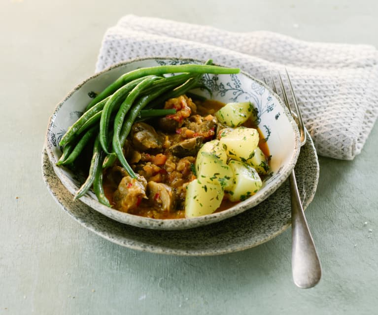 Pilzragout mit Fisolen