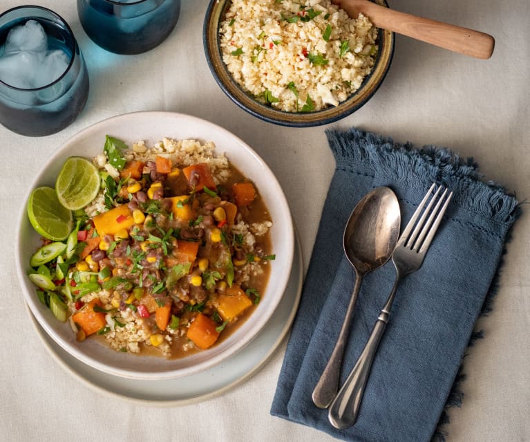 Adzuki Stew with spiced cauliflower rice