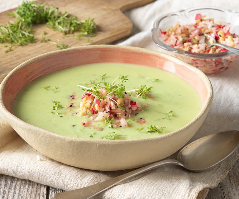 Buttermilch-Radieschenblättersuppe mit Radieschenrelish (XXL)