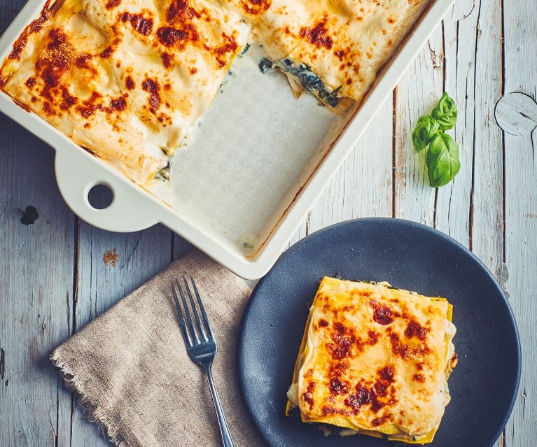 Lasagne ze szpinakiem, mozzarellą i ricottą