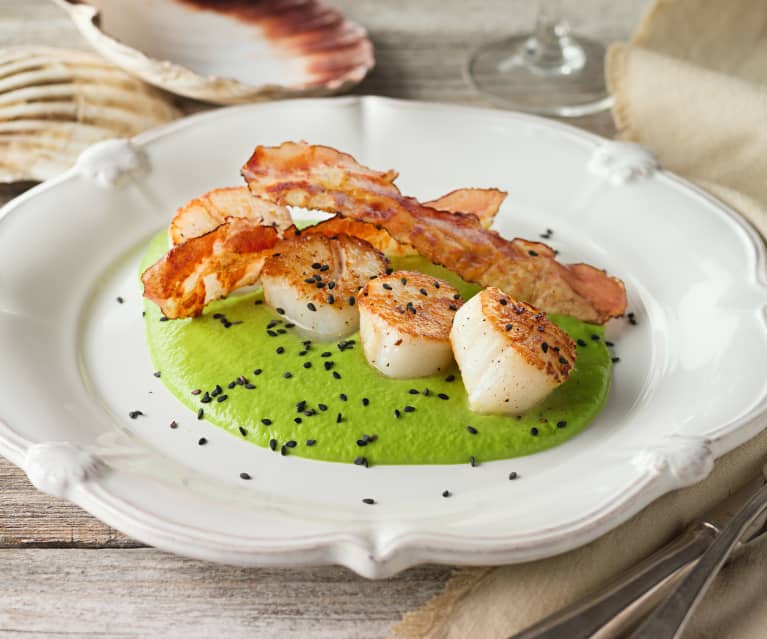 Scallops & Pea Puree