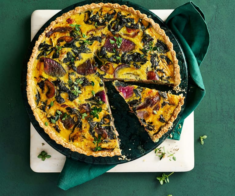 Spinach & mushroom quiche (Noni Jenkins)