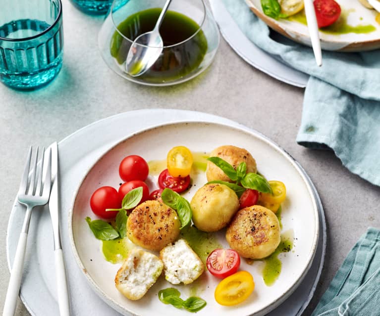 Ricotta gnudi with basil oil (Russell Blaikie)