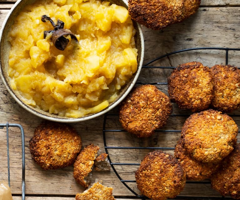 Compote pomme-vanille et biscuits moelleux coco