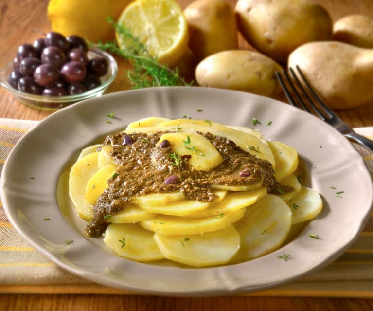 Carpaccio di patate con salsa tapenade