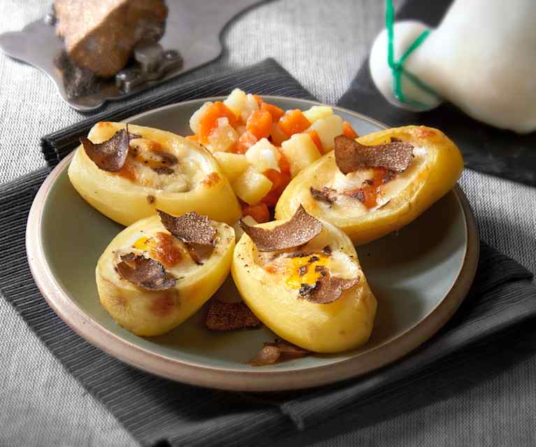 Cestini di patate e uova tartufati Cestini di patate e uova tartufati