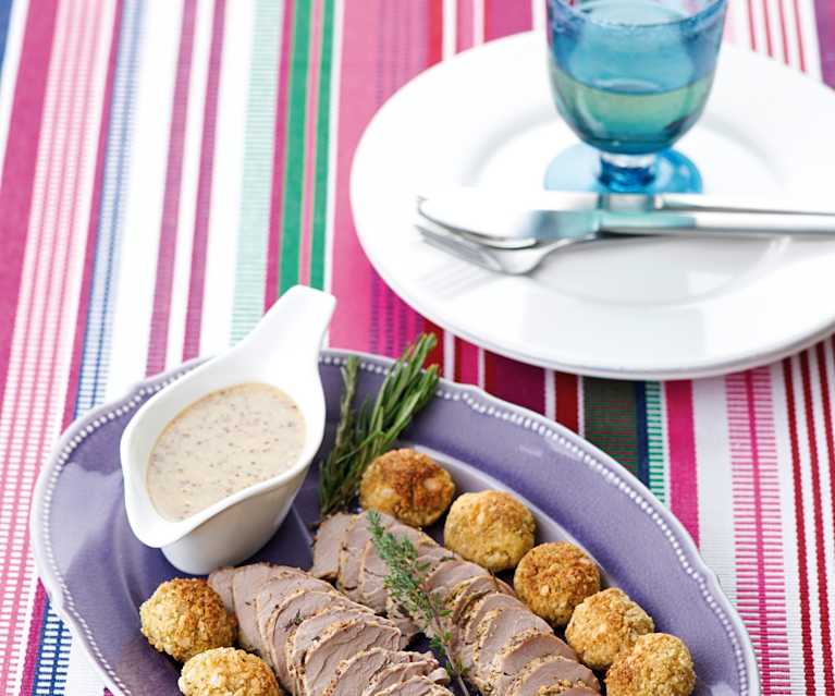 Lombinhos de porco com mostarda