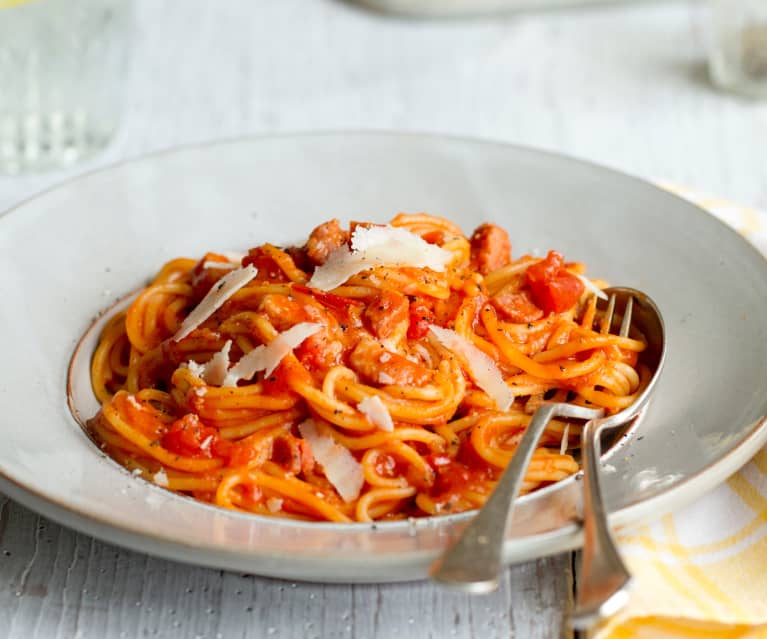 Spaghetti an Tomaten-Speck-Sauce - Cookidoo® – the official Thermomix ...