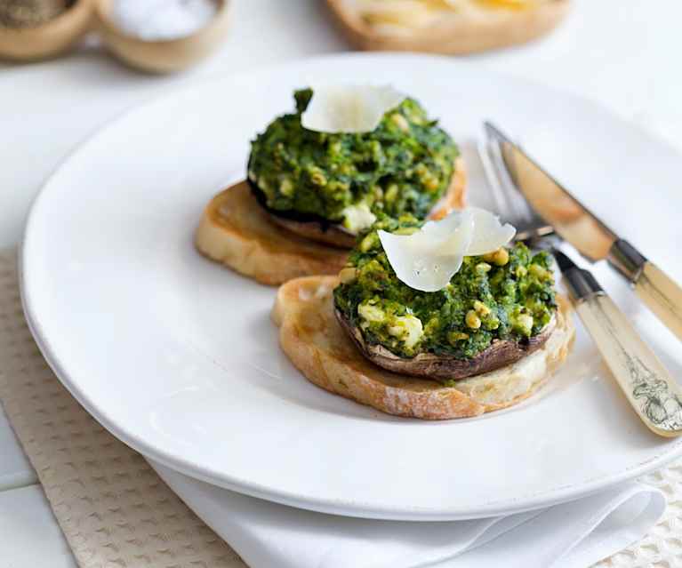 Baked Spinach and Feta Mushrooms Baked Spinach and Feta Mushrooms
