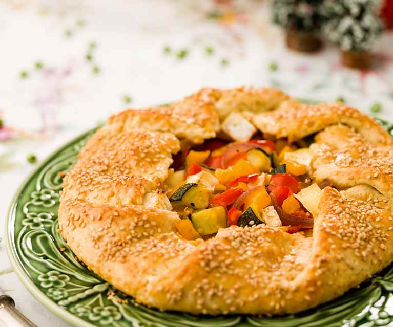 Tarte de brie e legumes Tarte de brie e legumes