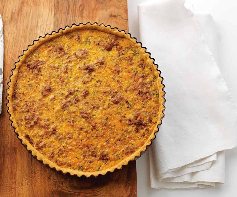 Quiche de bolonhesa e legumes Quiche de bolonhesa e legumes