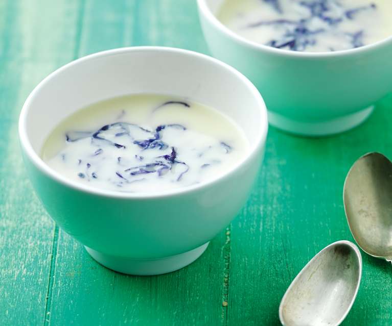Creme de couve-flor com couve roxa Creme de couve-flor com couve roxa