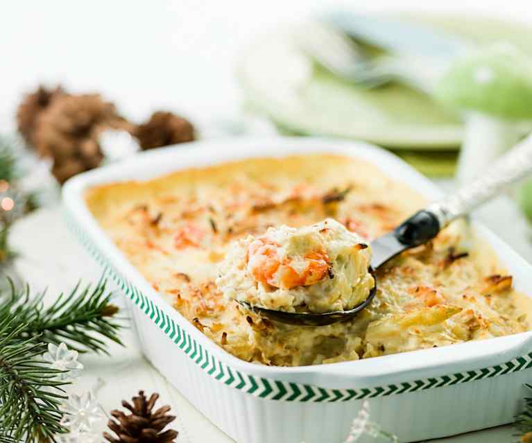 Bacalhau com espargos e camarão Bacalhau com espargos e camarão