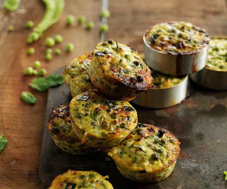 Timbale de ervilhas e curgete Timbale de ervilhas e curgete