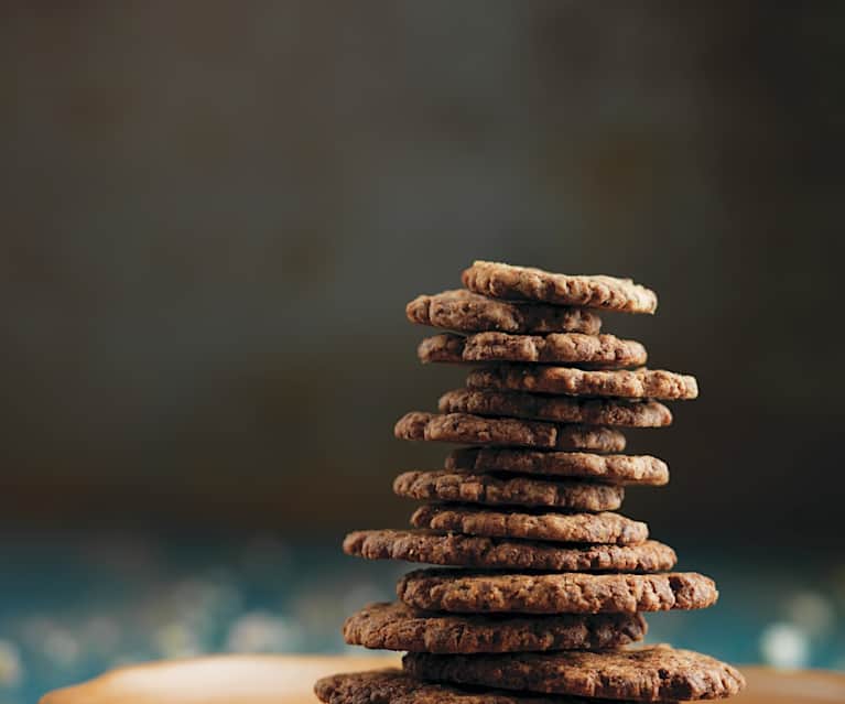 Bolachas de chocolate e amendoim Bolachas de chocolate e amendoim