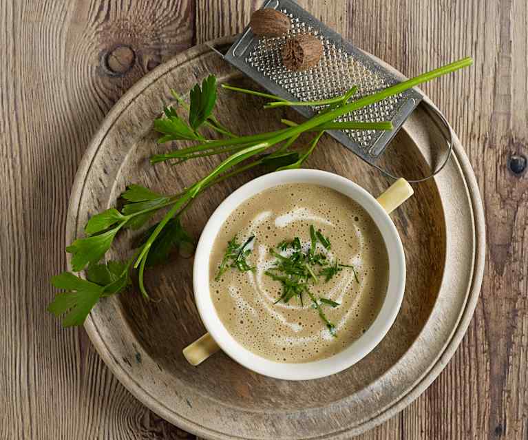 Erdäpfelschaumsuppe mit Steinpilzen Erdäpfelschaumsuppe mit Steinpilzen