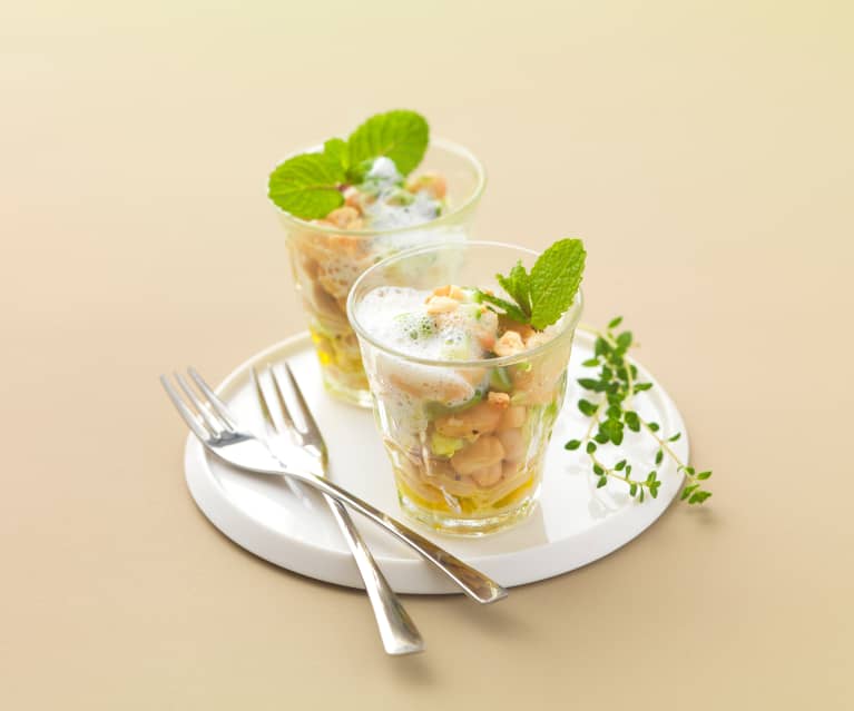 Bohnen-Gurken-Salat mit Buttermilch-Minz-Dressing