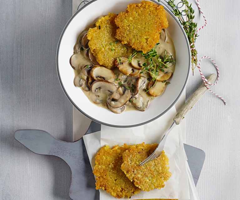 Erdäpfelrösti mit Schwammerlsauce Erdäpfelrösti mit Schwammerlsauce