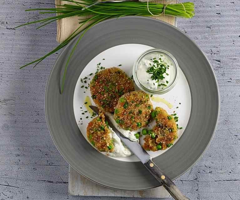 Gemüselaibchen mit Schnittlauchsauce Gemüselaibchen mit Schnittlauchsauce