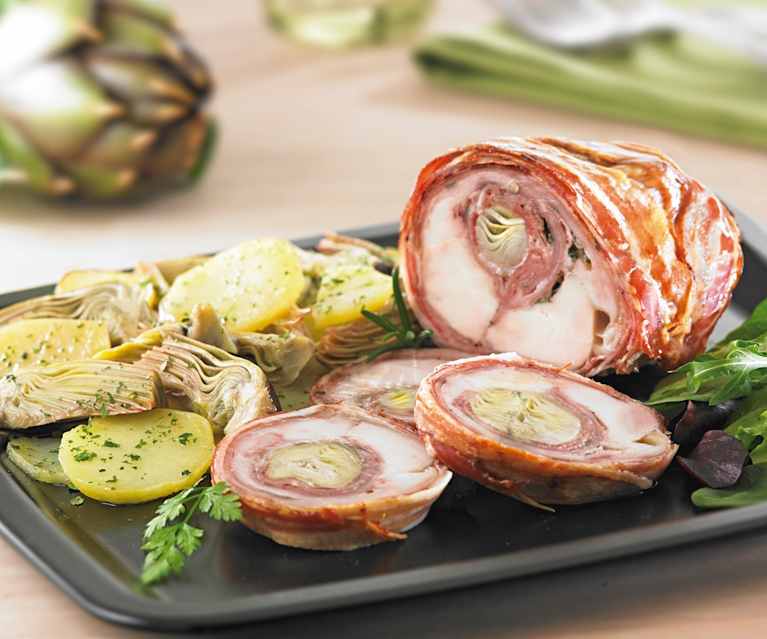 Coniglio ripieno ai carciofi Coniglio ripieno ai carciofi