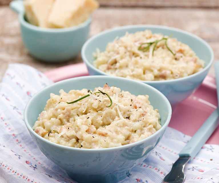 Risotto z boczkiem i pieczarkami Risotto z boczkiem i pieczarkami